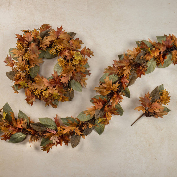 6' HARVEST MIXED LEAF GARLAND