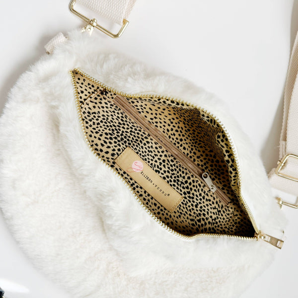 Butter Soft Furly Sling Bag: Cream