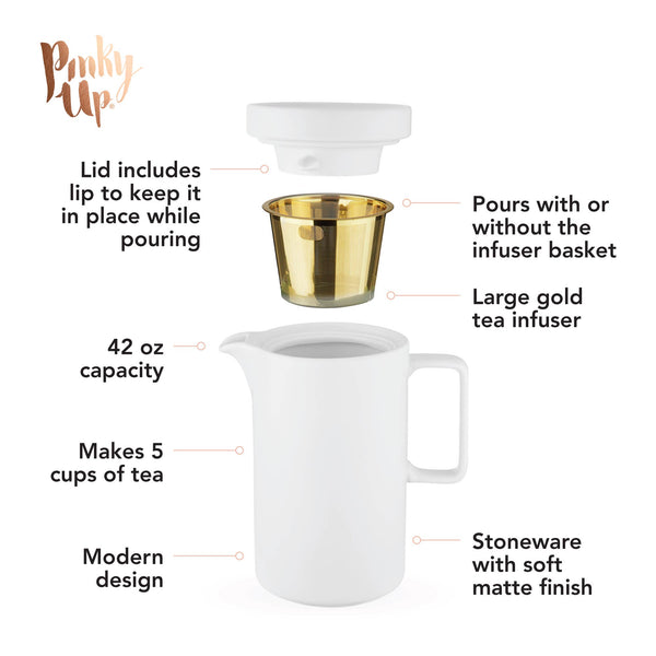 Jona™ Matte Finish Teapot in White