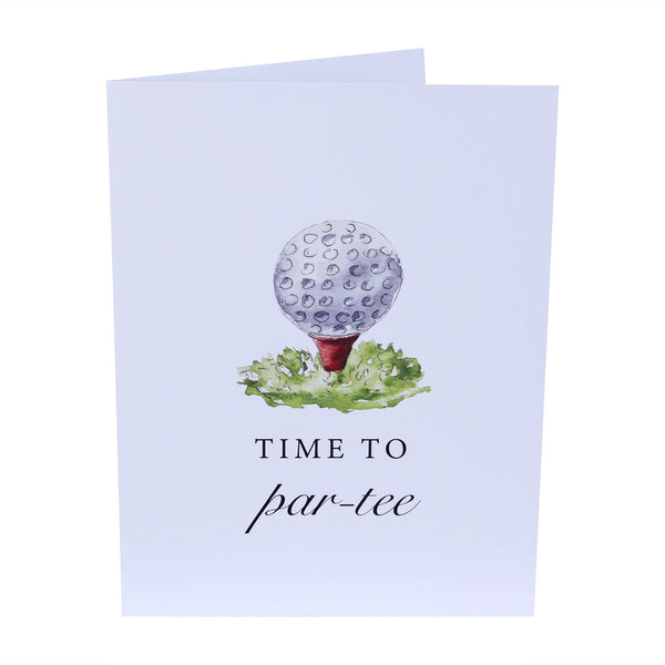Time To Par-Tee Golfing Greeting Card Golf Celebration Card