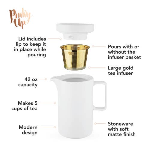 Jona™ Matte Finish Teapot in White