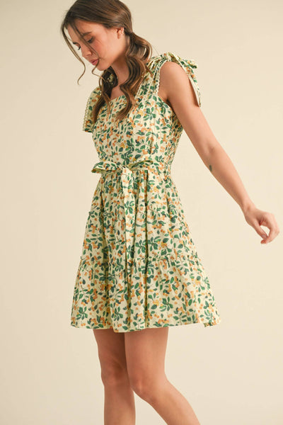 Tiered Mini Dress: Yellow
