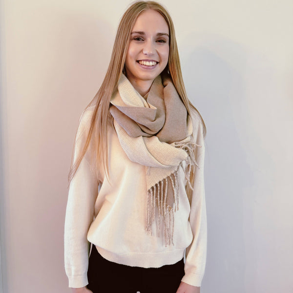 Double Sided Reversible Scarf: Beige