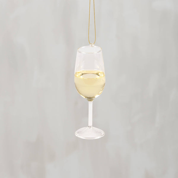 Glass White Wine Ornament