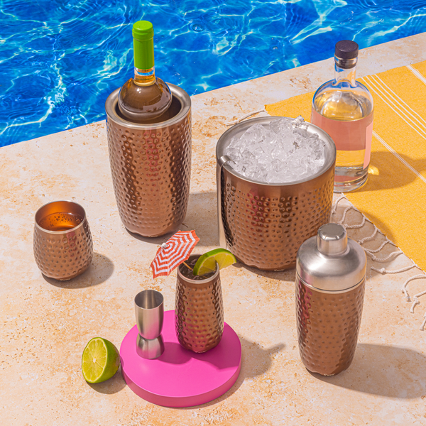 Ice Bucket + Tongs - Metallic Copper