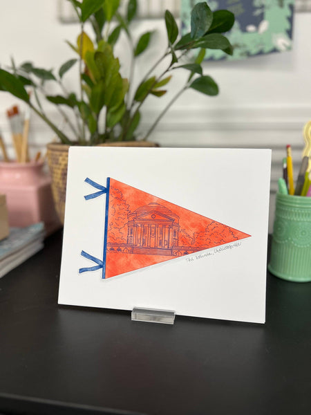 University of Virginia - Rotunda Pennant Print, Charlottesville, Virginia