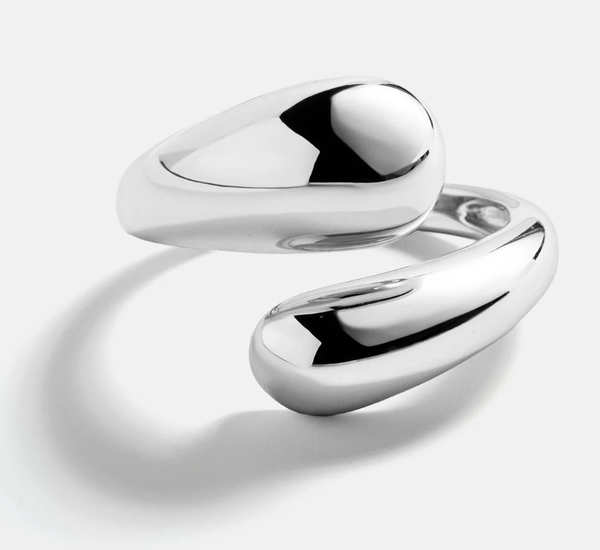 Modern Crossover Ring- Dome Band- Stainless Steel Ring: Yellow Gold