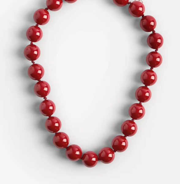 Été Hand Knotted Beaded Necklace  PVD Beads: Lapis / Lobster claw with extender