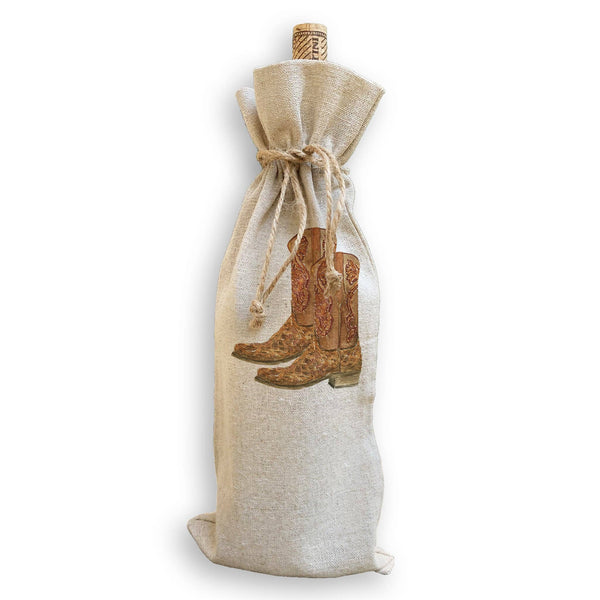 Brown Cowboy Boots: Dishtowel