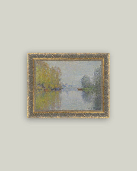 Autumn on the Seine Framed Antique Art: 10x8