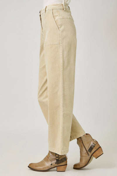 Washed Corduroy Trousers: Almond