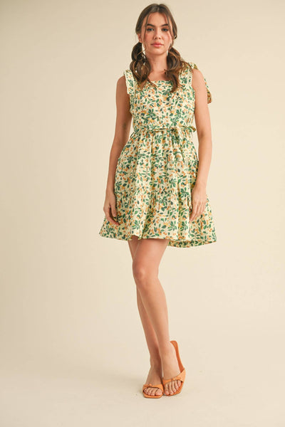 Tiered Mini Dress: Yellow