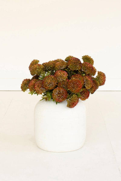 BUNDLE OF SEVEN  ARTIFICIAL DALHIAS - AUBURN: Orange / Plastic / 17.5"t
