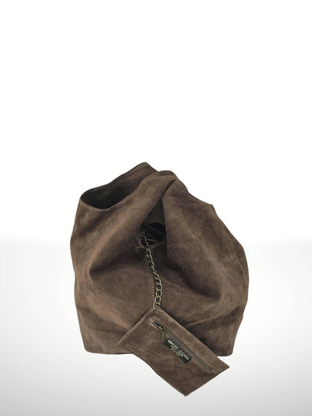 Giannina 221024 Suede Leather Shoulder Bag: Leather