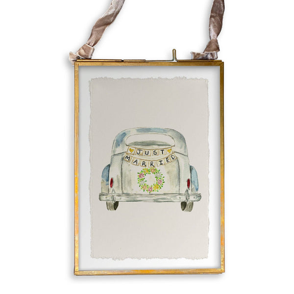 Just Married Car Tea Towel