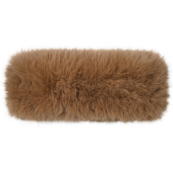 C.C Solid Color Long Faux Fur Headwrap: Black
