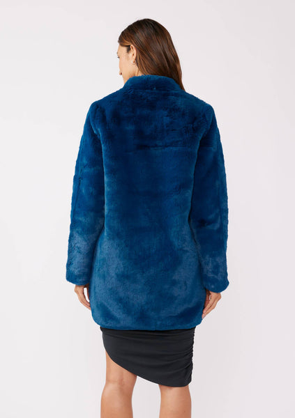 Retro Super Soft Faux Fur Coat: Vintage Pine / M