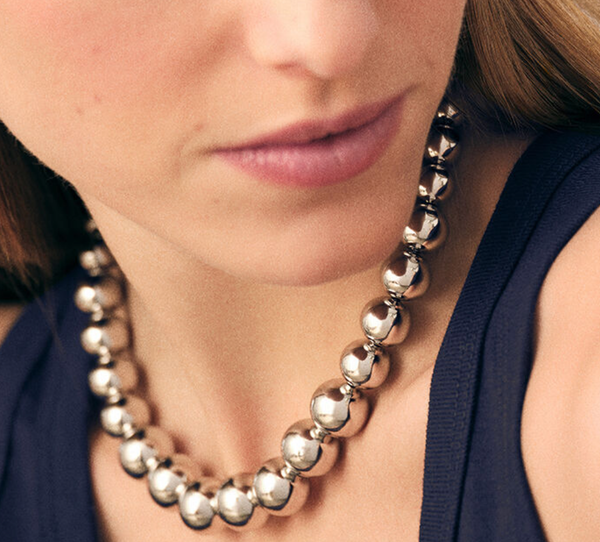 Elysium- Bead Choker Necklace- Steel 14K-Waterproof -: Gold