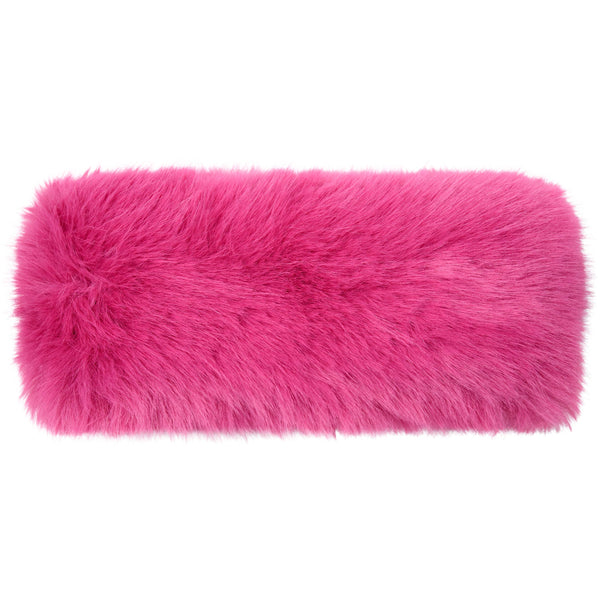 C.C Solid Color Long Faux Fur Headwrap: Dark Beige