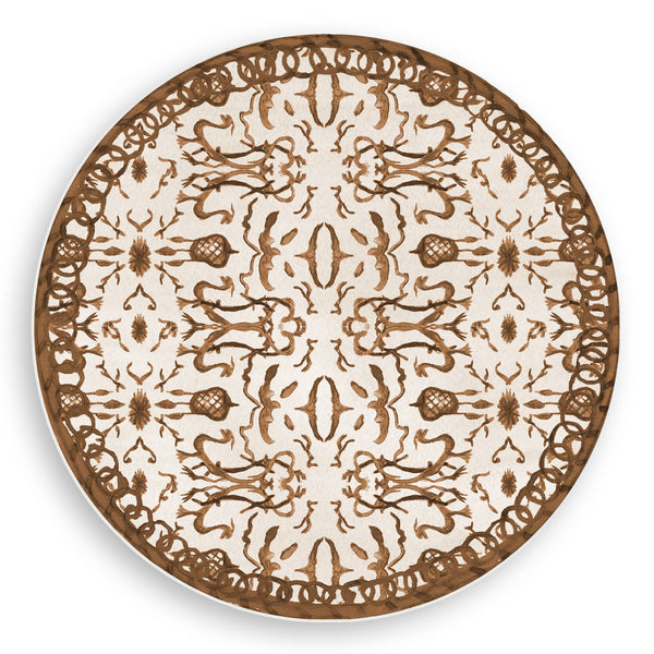 Raw Umber & Parchment Chinoiserie Vinyl Placemat
