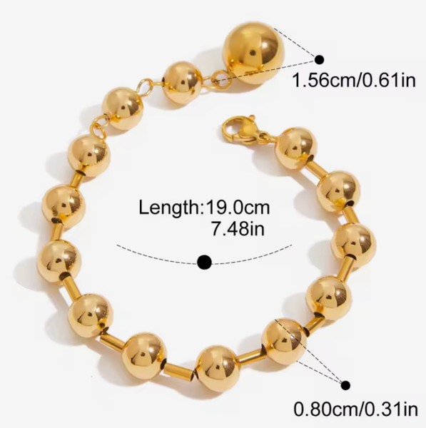 In Your Sphere of Orbit Bracelet- Waterproof- PVD: Yellow Gold