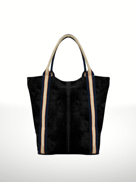 Melody Suede Leather Tote Bag 221890: Dark taupe