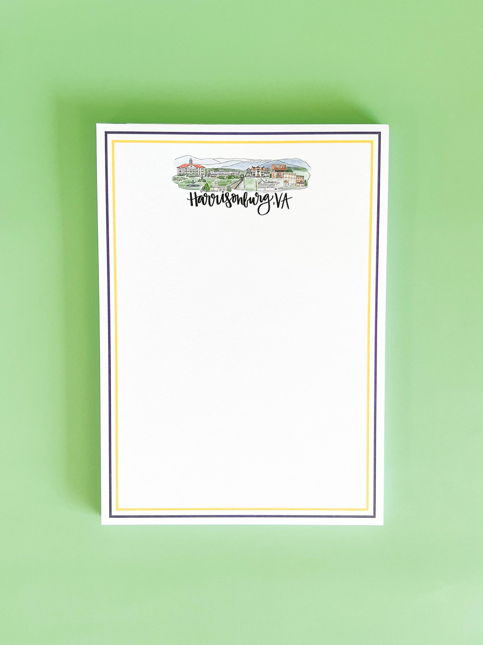 Harrisonburg, Virginia Skyline Notepad - JMU