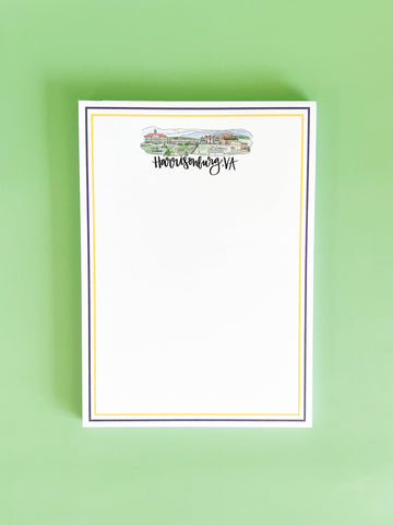 Harrisonburg, Virginia Skyline Notepad - JMU