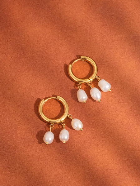 Three Petite Pearl Dangle Earring