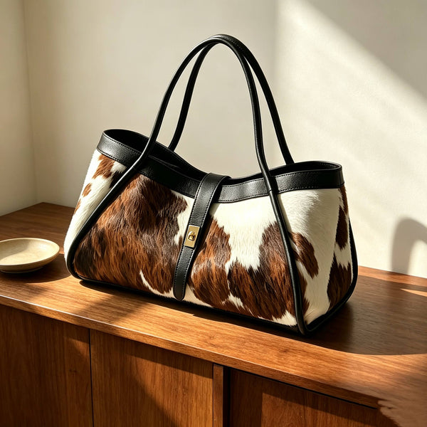 Genuine Calf Hair & Togo Leather Bag
