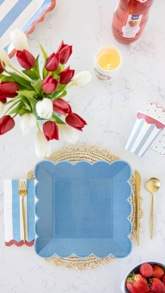 Blue Large Scallop 11" Paper Plate