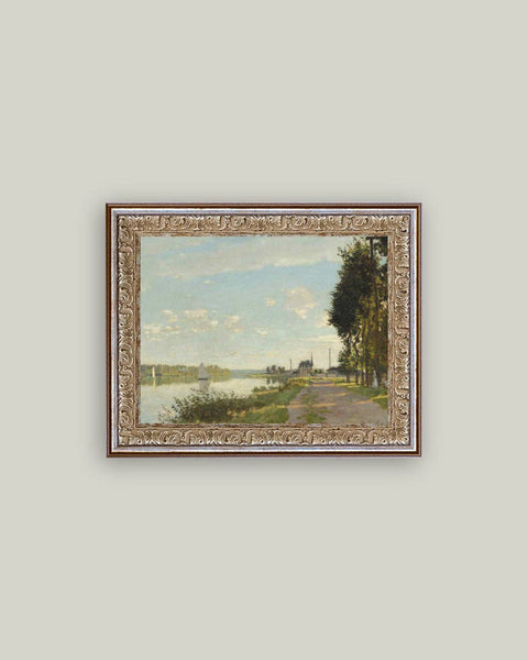 Riverside Walk Framed Antique Art: 16x12