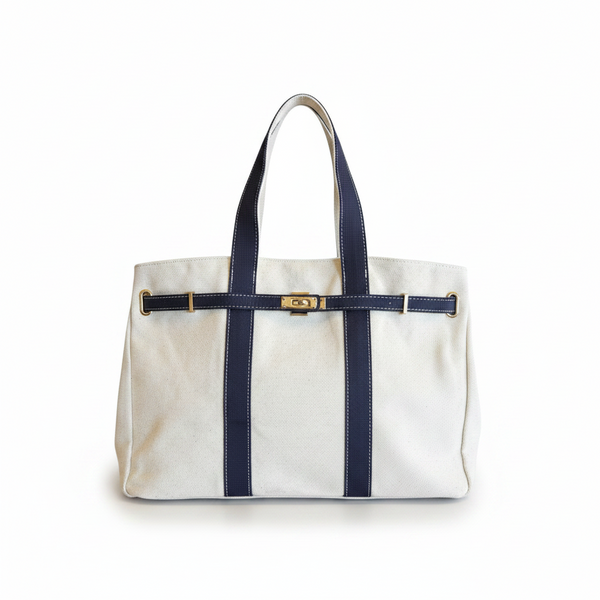 The Luxe Signature Tote: Navy