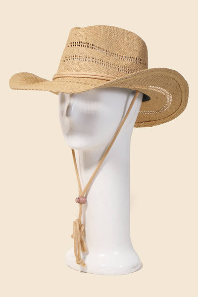 Straw Weave Cowboy Hat - Khaki