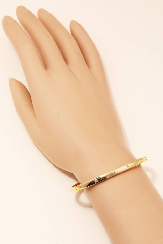 Studded Bangle Bracelet - Silver