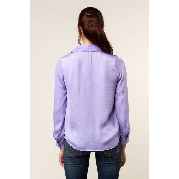 Neck Shirt With Open Seam Sleeve: Mauve / S