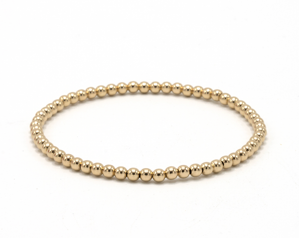 3mm Gold Filled Karma waterproof bracelet: 7"
