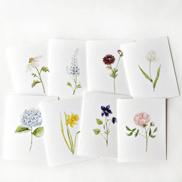 Garden flowers assorted notecard: Set of 8