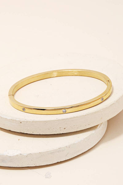 Studded Bangle Bracelet - Gold