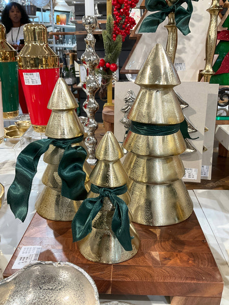 Gold Metal Holiday Tree Set