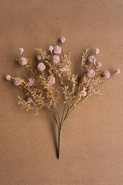 ARTIFICIAL PINK MELALEUCA SPRAY: Pink / Plastic/Wire / 22"t