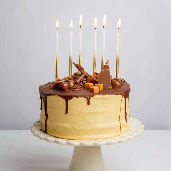 White and Gold Birthday Candles - 16 Pack