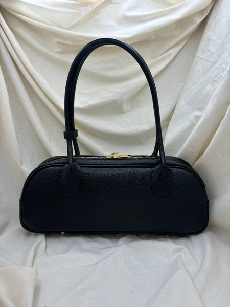 Genuine Leather East-West Bag: Taupe