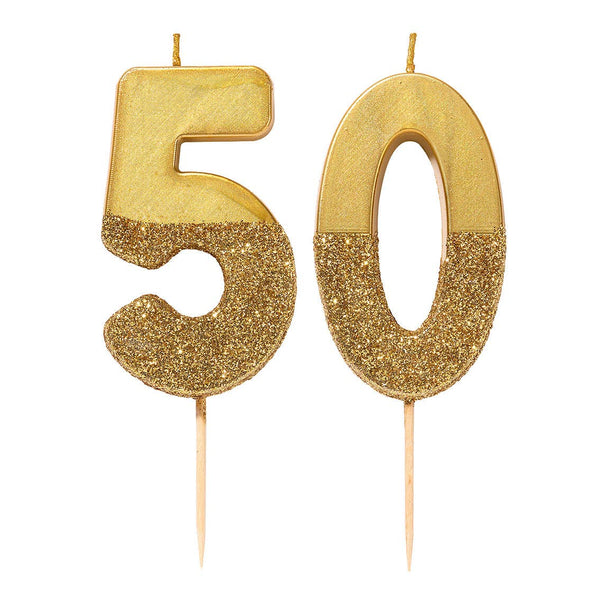 Gold Glitter 0-9 Number Candles