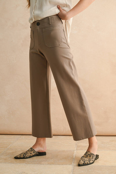 2 Pocket Ponte Pants: Mocha