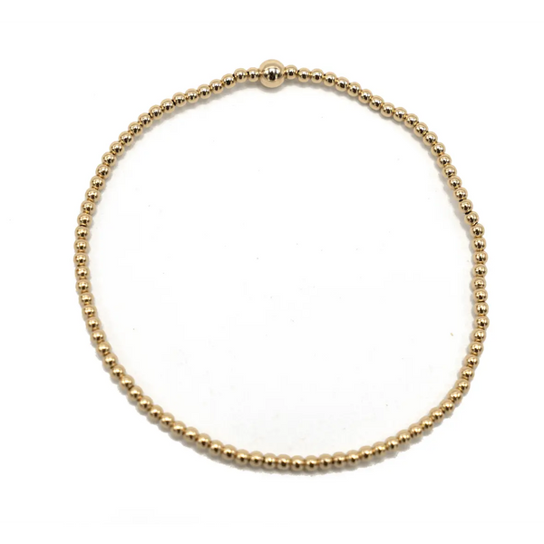 2mm Gold Filled Waterproof Karma bracelet (with single 4mm): 7.0 inch