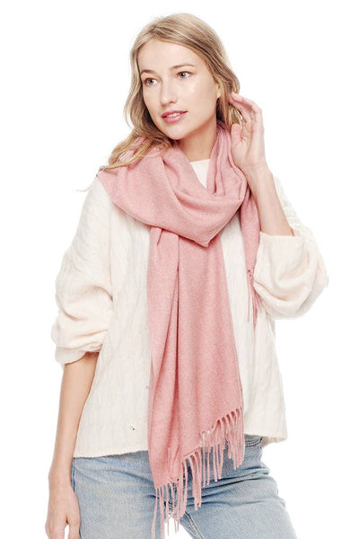 Soft Cashmere Solid Color Fringes Scarf: Green