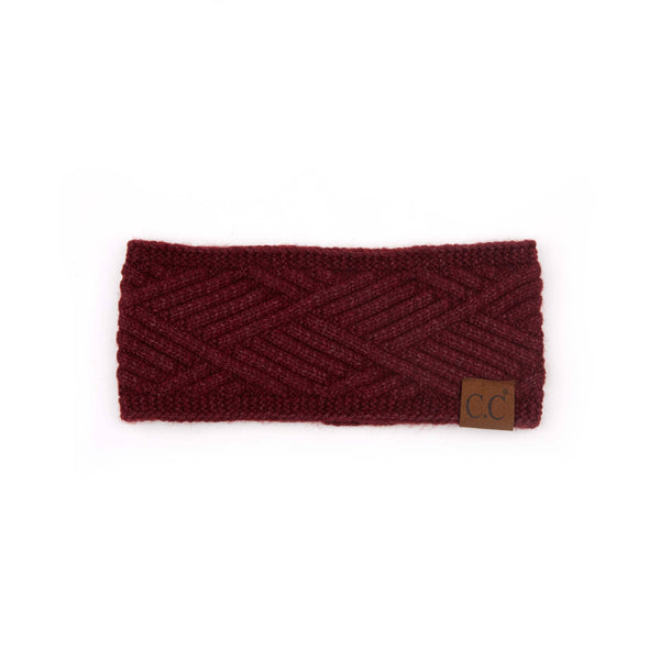 C.C Diagonal Stripe Crisscross Pattern Headwrap: Taupe