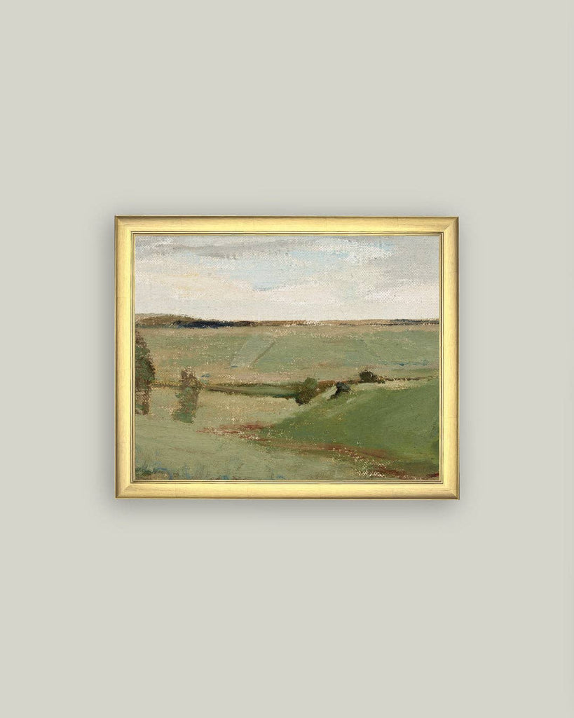 Studies by a River Framed Antique Art: 17x13