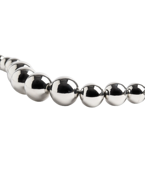 Statement Bead Necklace - Waterproof Silver